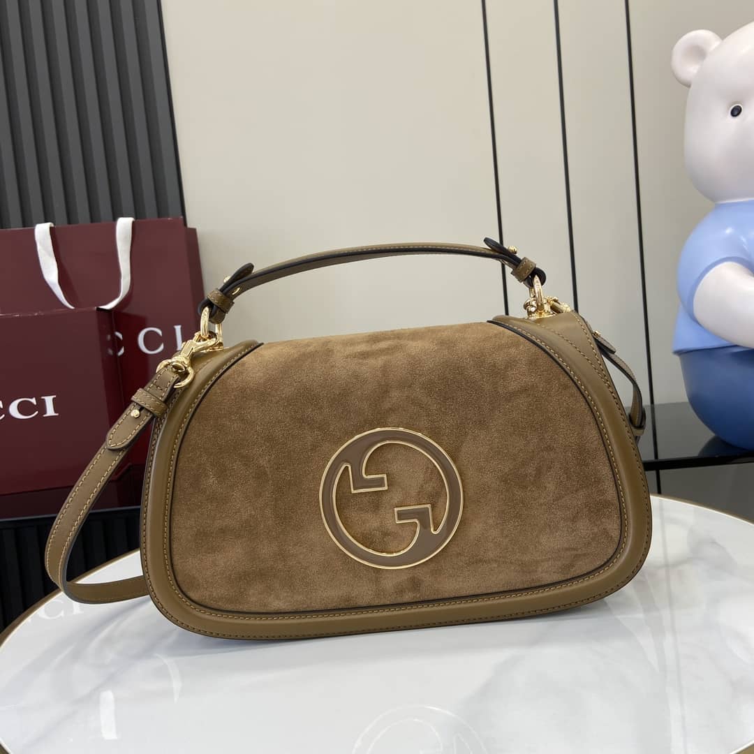 Gucci Blondie Suede Large Brown Bag 815719_10_163246 Gucci Blondie Suede Large Brown Bag 815719