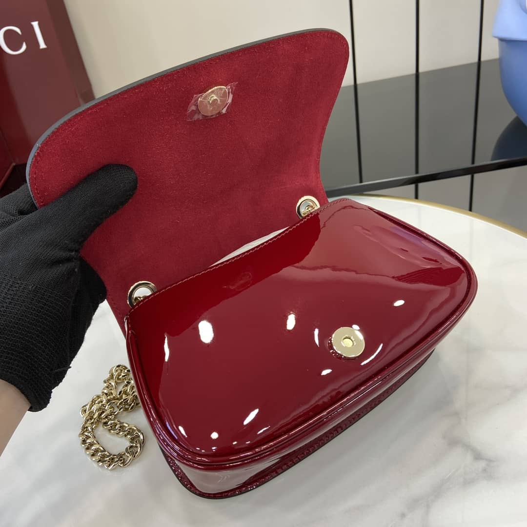 Gucci Blondie Patent Leather Small Red Bag 815711_6_163286 Gucci Blondie Patent Leather Small Red Bag 815711