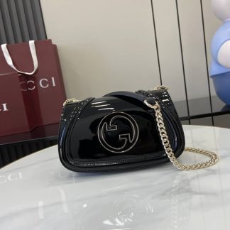 Gucci Blondie Patent Leather Small Black Bag