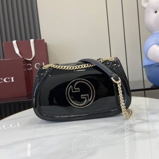 Gucci Blondie Patent Leather Medium Black Bag