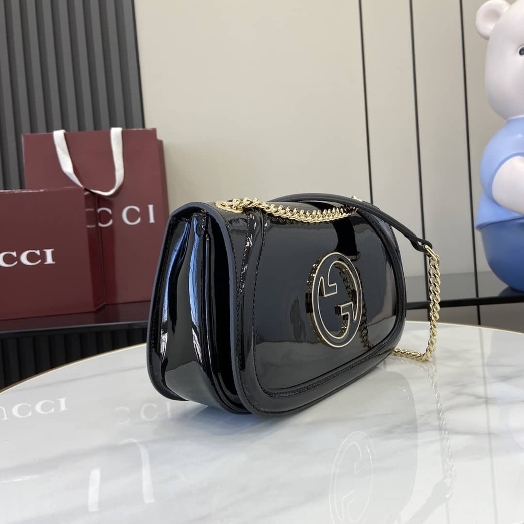 Gucci Blondie Patent Leather Medium Black Bag_1_163316 Gucci Blondie Patent Leather Medium Black Bag