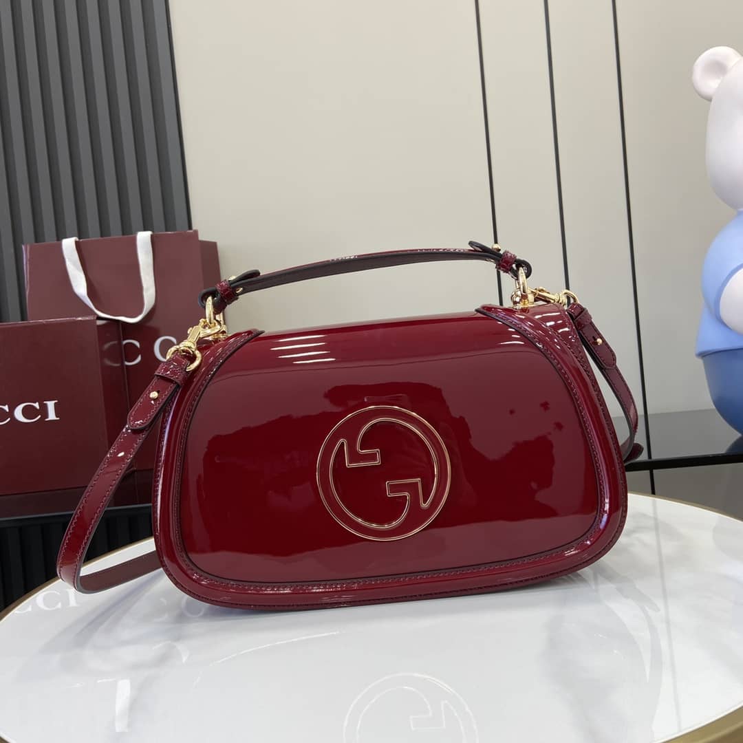 Gucci Blondie Patent Leather Large Red Bag 815719_10_163326 Gucci Blondie Patent Leather Large Red Bag 815719