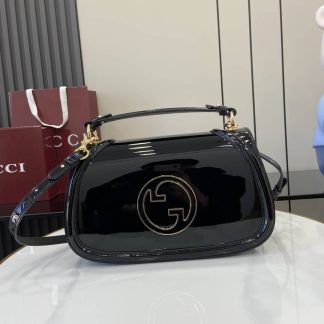 Gucci Blondie Patent Leather Large Black Bag