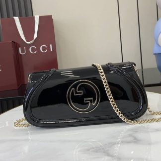 Gucci Blondie Patent Leather Small Black Bag