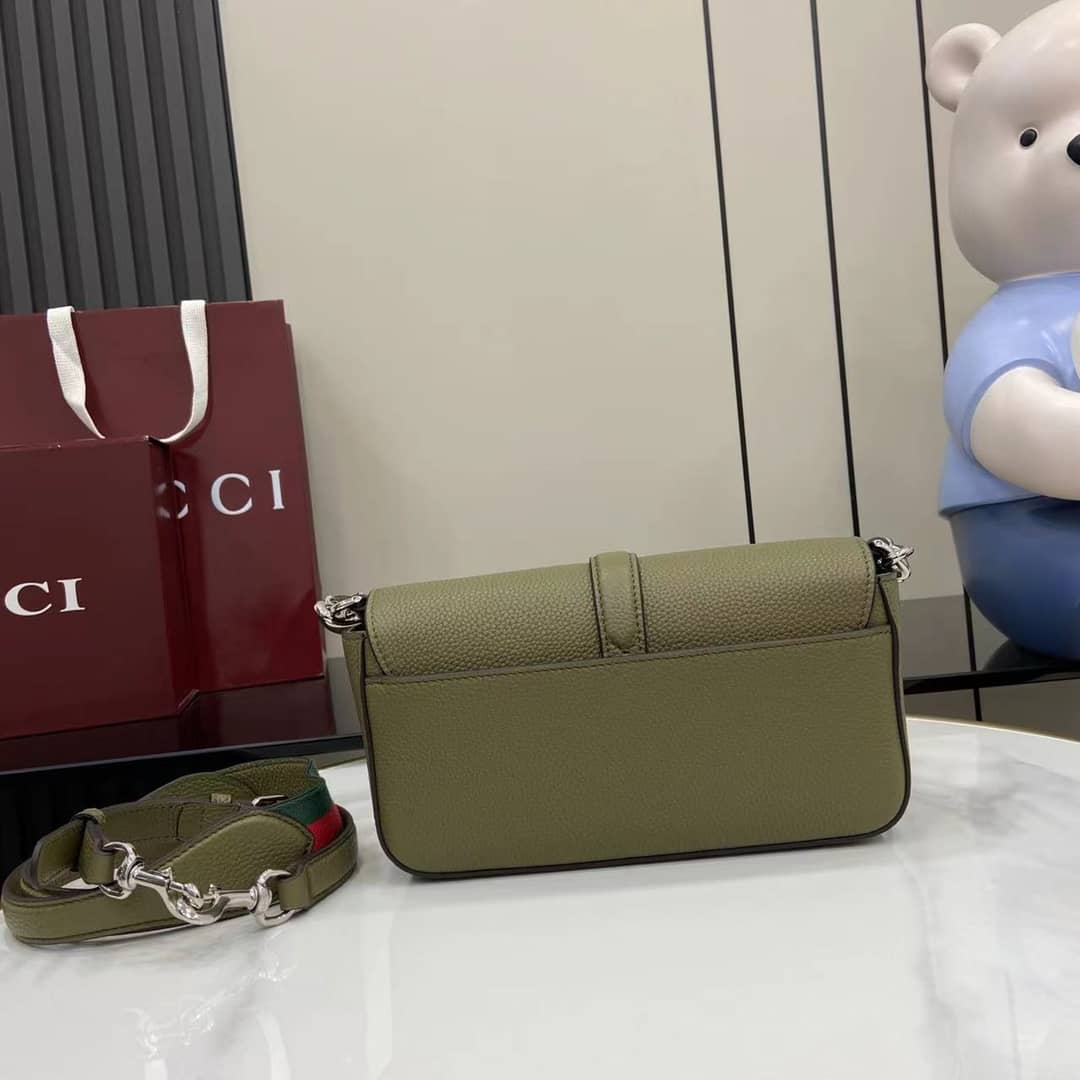 Gucci Leather Small Green Crossbody Bag 821623_1_163366 Gucci Leather Small Green Crossbody Bag 821623