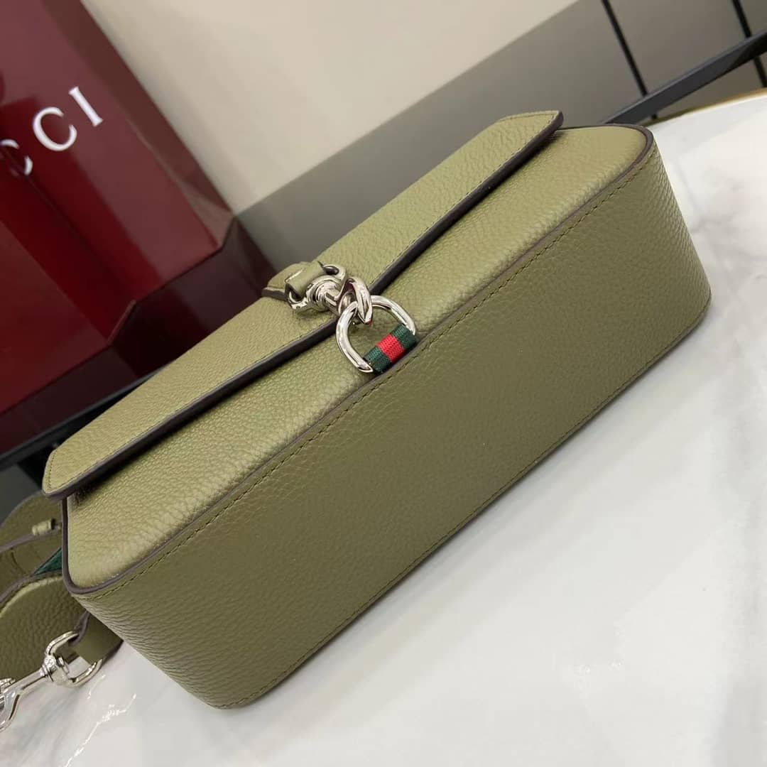 Gucci Leather Small Green Crossbody Bag 821623_5_163366 Gucci Leather Small Green Crossbody Bag 821623