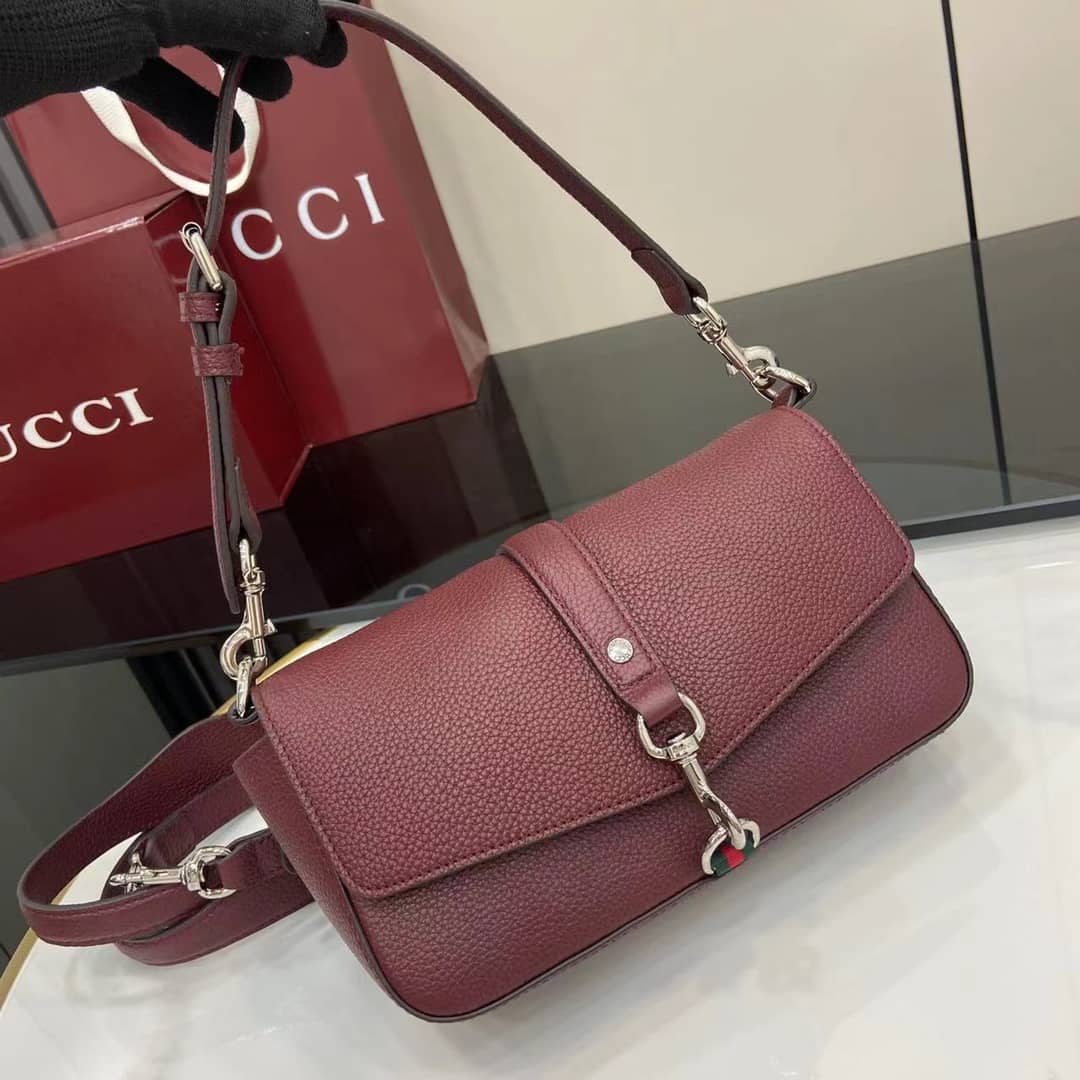 Gucci Leather Small Red Crossbody Bag 821623_4_163376 Gucci Leather Small Red Crossbody Bag 821623