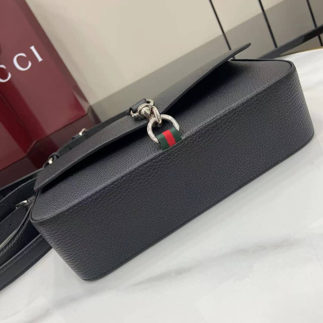 Gucci Leather Small Black Crossbody Bag 821623_3_163386 Gucci Leather Small Black Crossbody Bag 821623