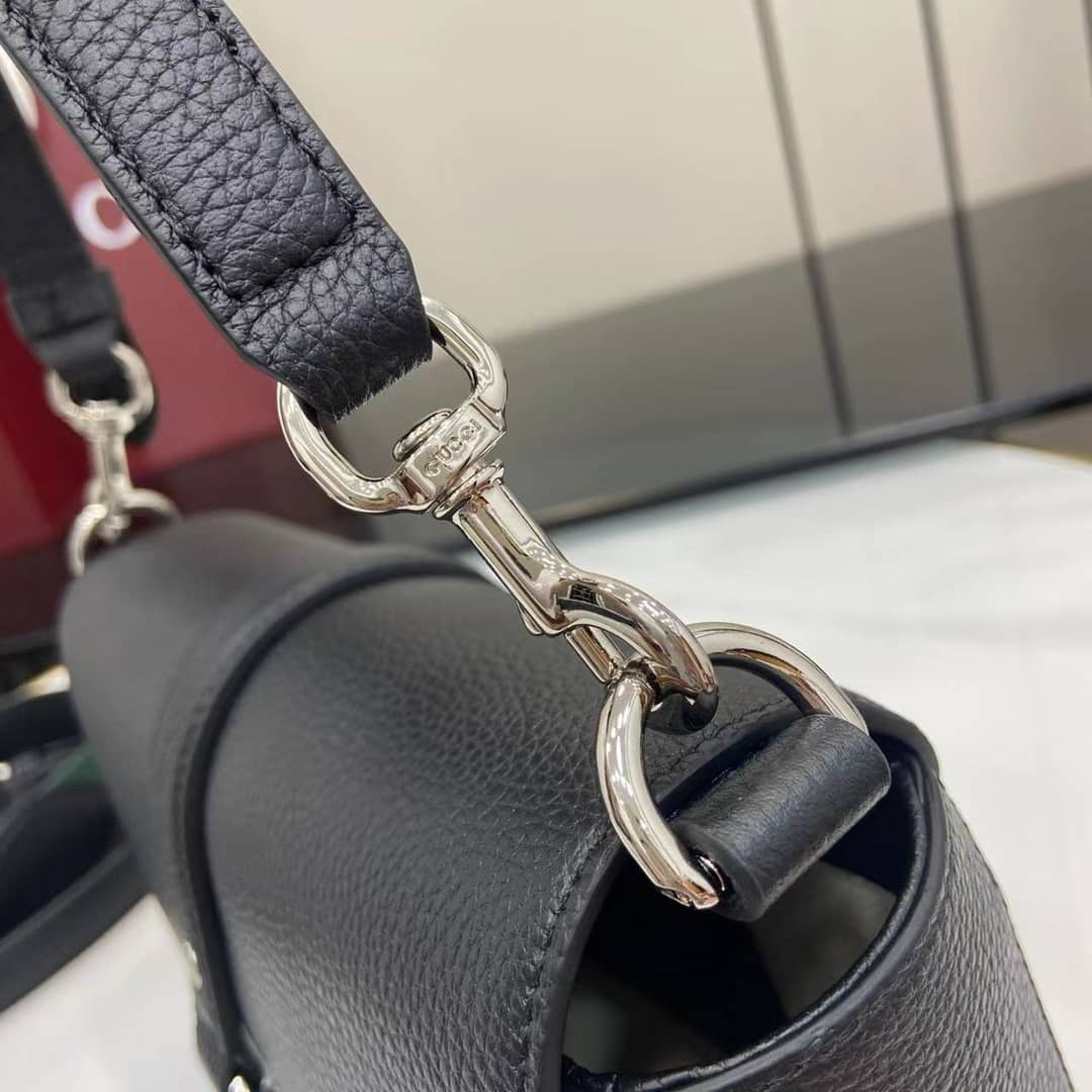 Gucci Leather Small Black Crossbody Bag 821623_5_163386 Gucci Leather Small Black Crossbody Bag 821623