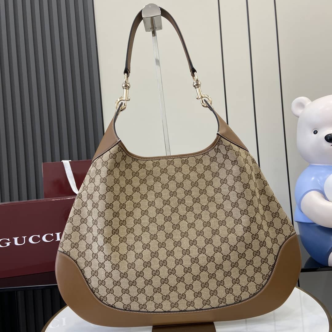 Gucci B Monogram Canvas Large Brown Hobo Bag_1_163396 Gucci B Monogram Canvas Large Brown Hobo Bag