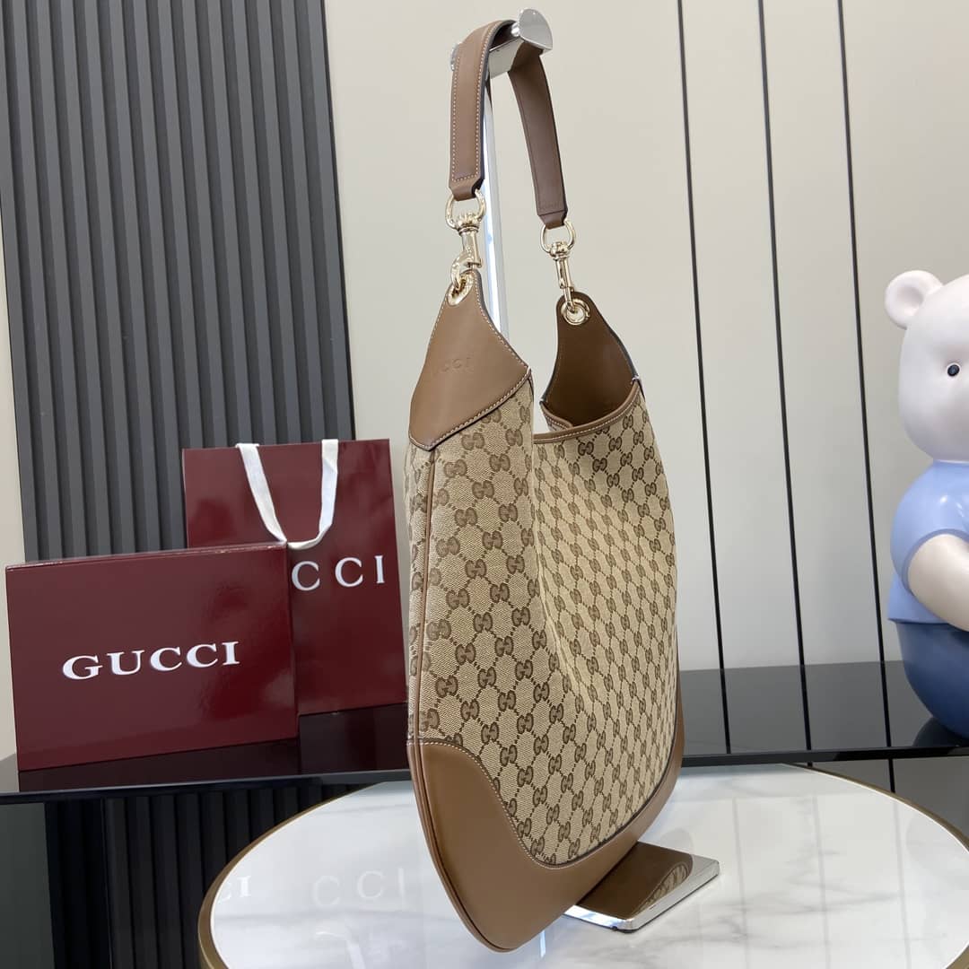Gucci B Monogram Canvas Large Brown Hobo Bag_2_163396 Gucci B Monogram Canvas Large Brown Hobo Bag