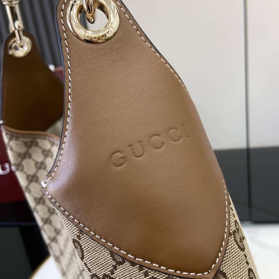 Gucci B Monogram Canvas Large Brown Hobo Bag_4_163396 Gucci B Monogram Canvas Large Brown Hobo Bag