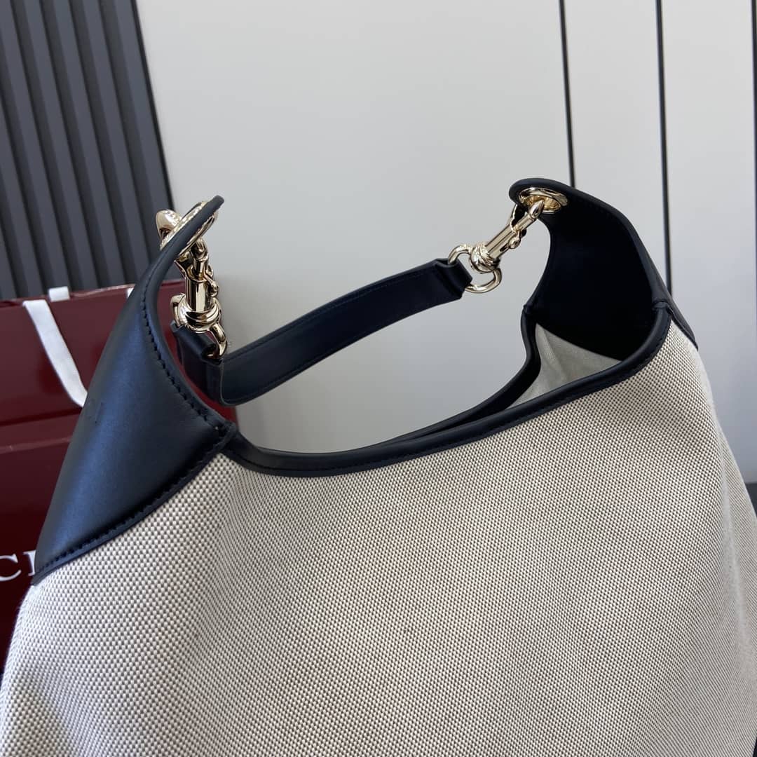Gucci B Canvas Large Black Hobo Bag 815924_7_163416 Gucci B Canvas Large Black Hobo Bag 815924