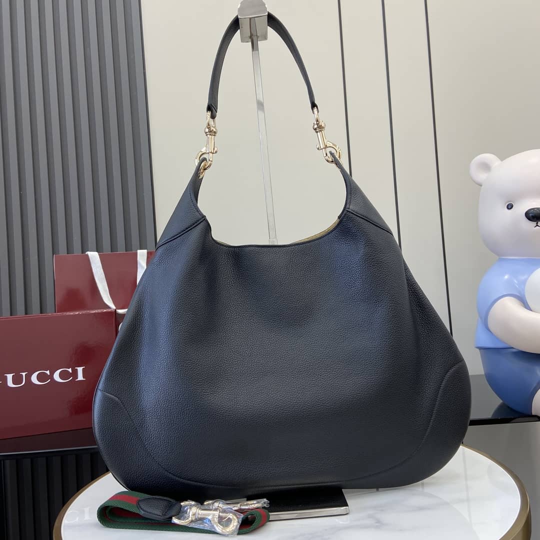 Gucci B Leather Large Black Hobo Shoulder Bag_10_163436 Gucci B Leather Large Black Hobo Shoulder Bag
