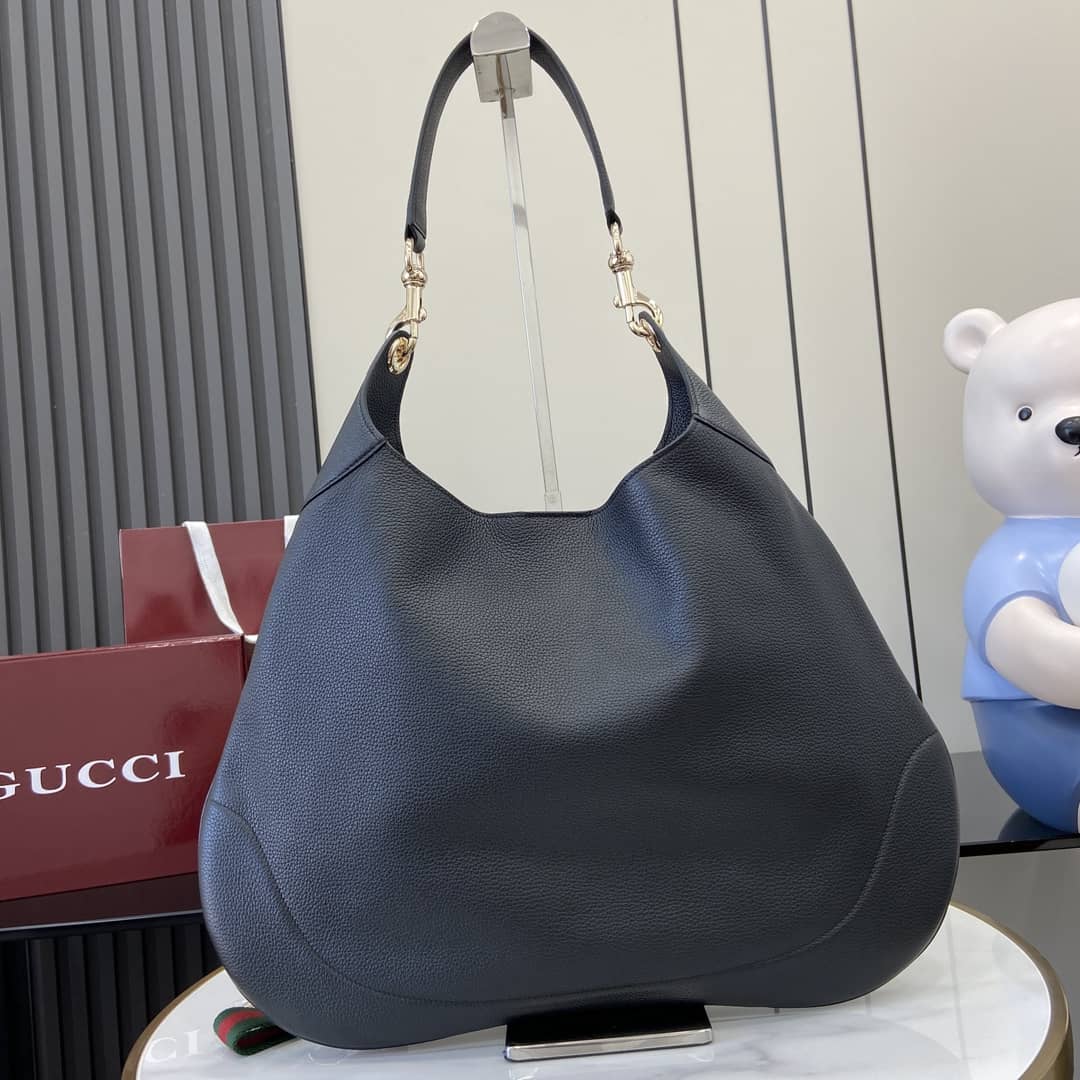 Gucci B Leather Large Black Hobo Shoulder Bag_2_163436 Gucci B Leather Large Black Hobo Shoulder Bag