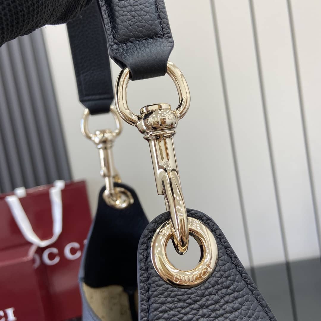 Gucci B Leather Large Black Hobo Shoulder Bag_3_163436 Gucci B Leather Large Black Hobo Shoulder Bag