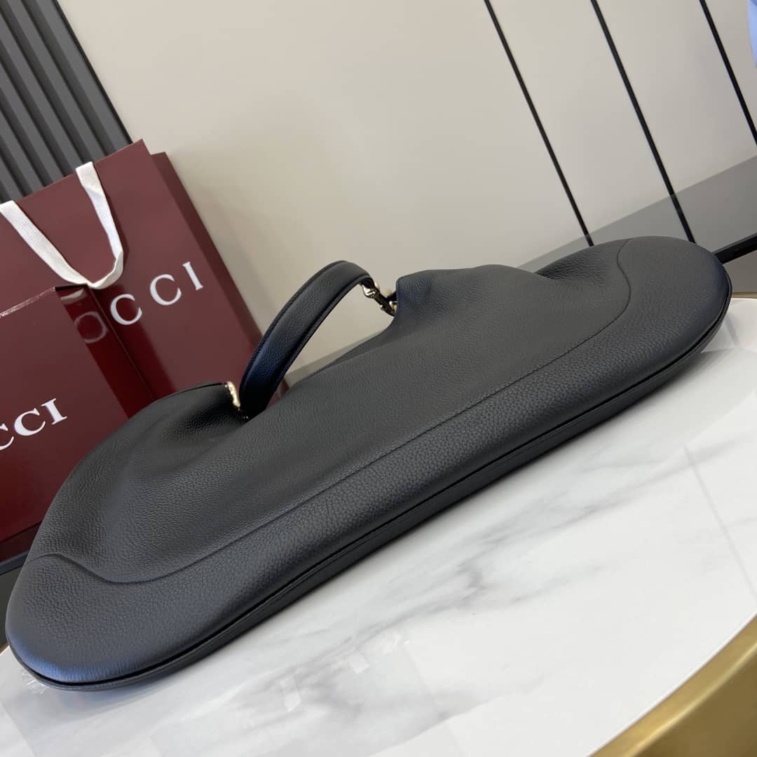 Gucci B Leather Large Black Hobo Shoulder Bag_6_163436 Gucci B Leather Large Black Hobo Shoulder Bag