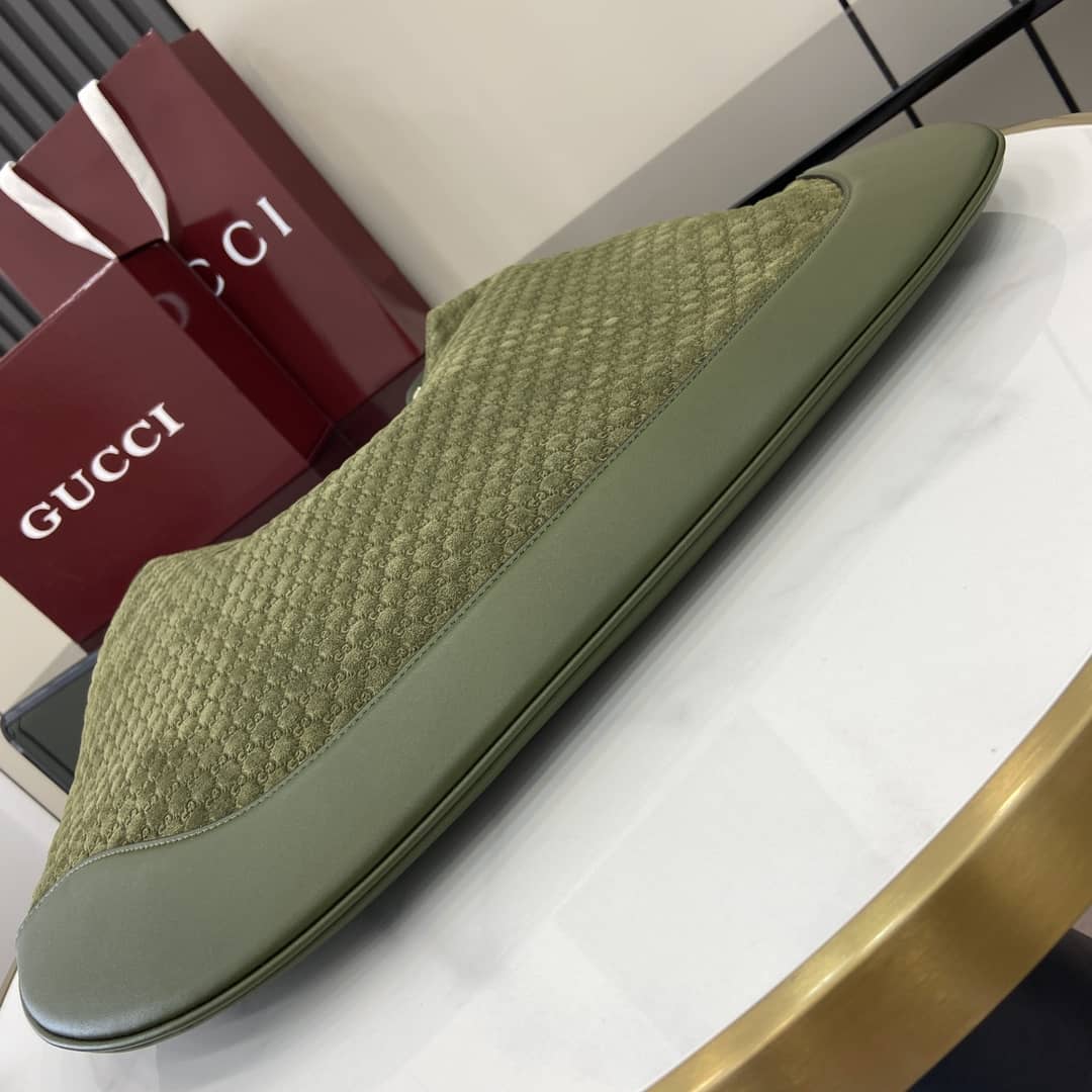 Gucci B GG Embossed Suede Large Green Hobo Bag_3_163466 Gucci B GG Embossed Suede Large Green Hobo Bag