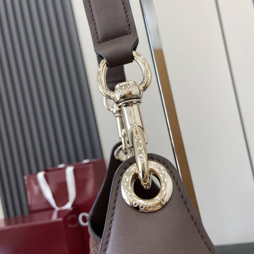 Gucci B GG Suede Embossed Large Brown Hobo Bag_3_163476 Gucci B GG Suede Embossed Large Brown Hobo Bag