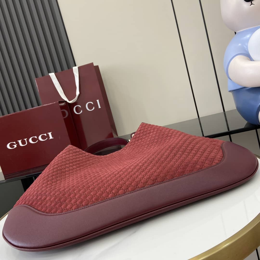 Gucci B GG Suede Embossed Large Red Hobo Bag_3_163486 Gucci B GG Suede Embossed Large Red Hobo Bag