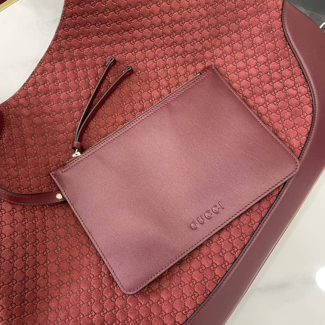 Gucci B GG Suede Embossed Large Red Hobo Bag_7_163486 Gucci B GG Suede Embossed Large Red Hobo Bag