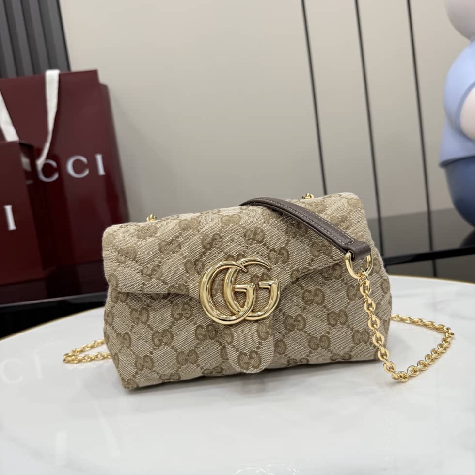Gucci Marmont GG Canvas Mini Beige Bag 867360_10_163496 Gucci Marmont GG Canvas Mini Beige Bag 867360
