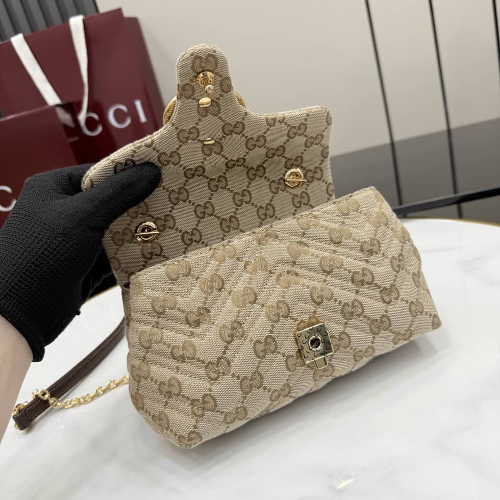 Gucci Marmont GG Canvas Mini Beige Bag 867360_6_163496 Gucci Marmont GG Canvas Mini Beige Bag 867360