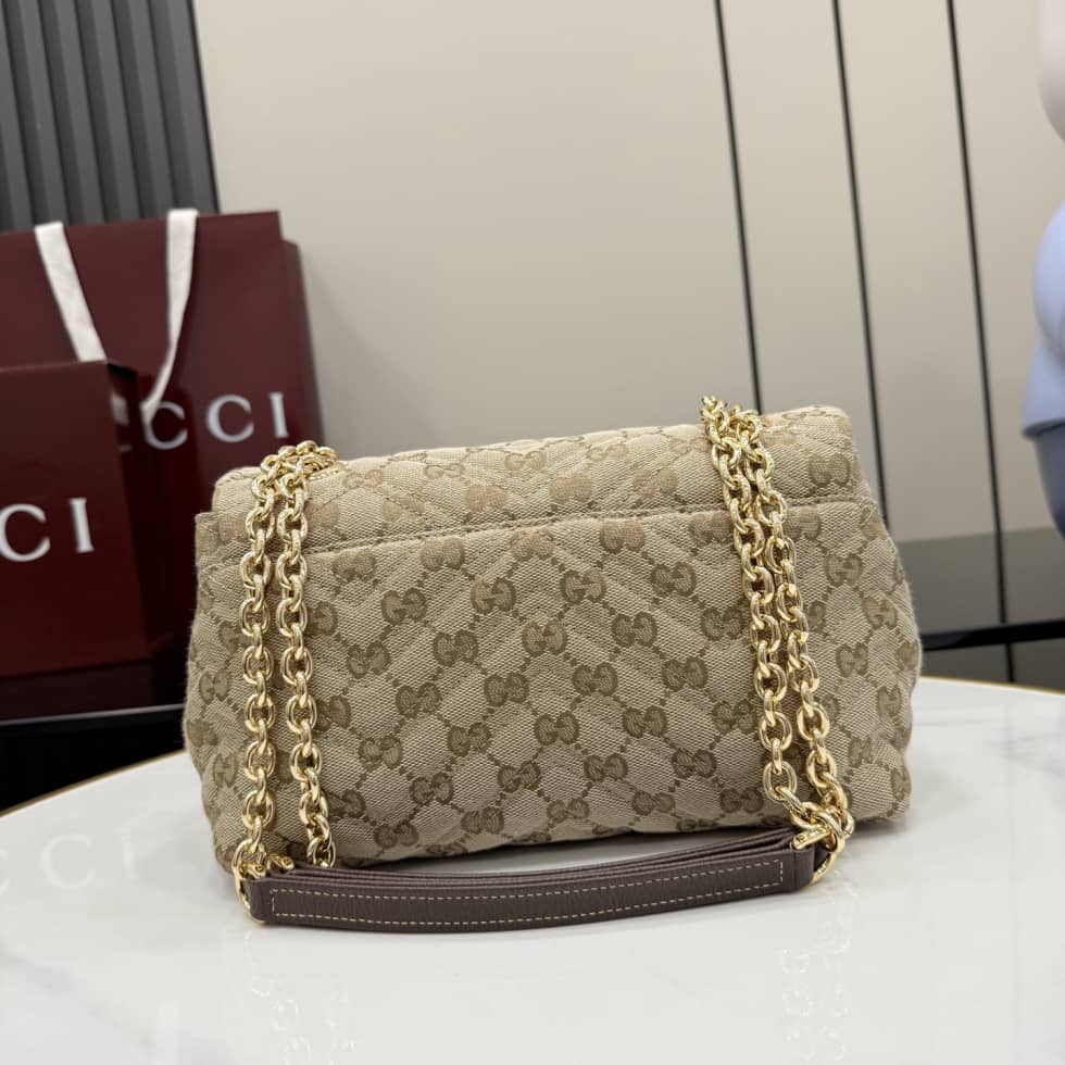 Gucci Marmont GG Canvas Small Sand Brown Bag_1_163506 Gucci Marmont GG Canvas Small Sand Brown Bag