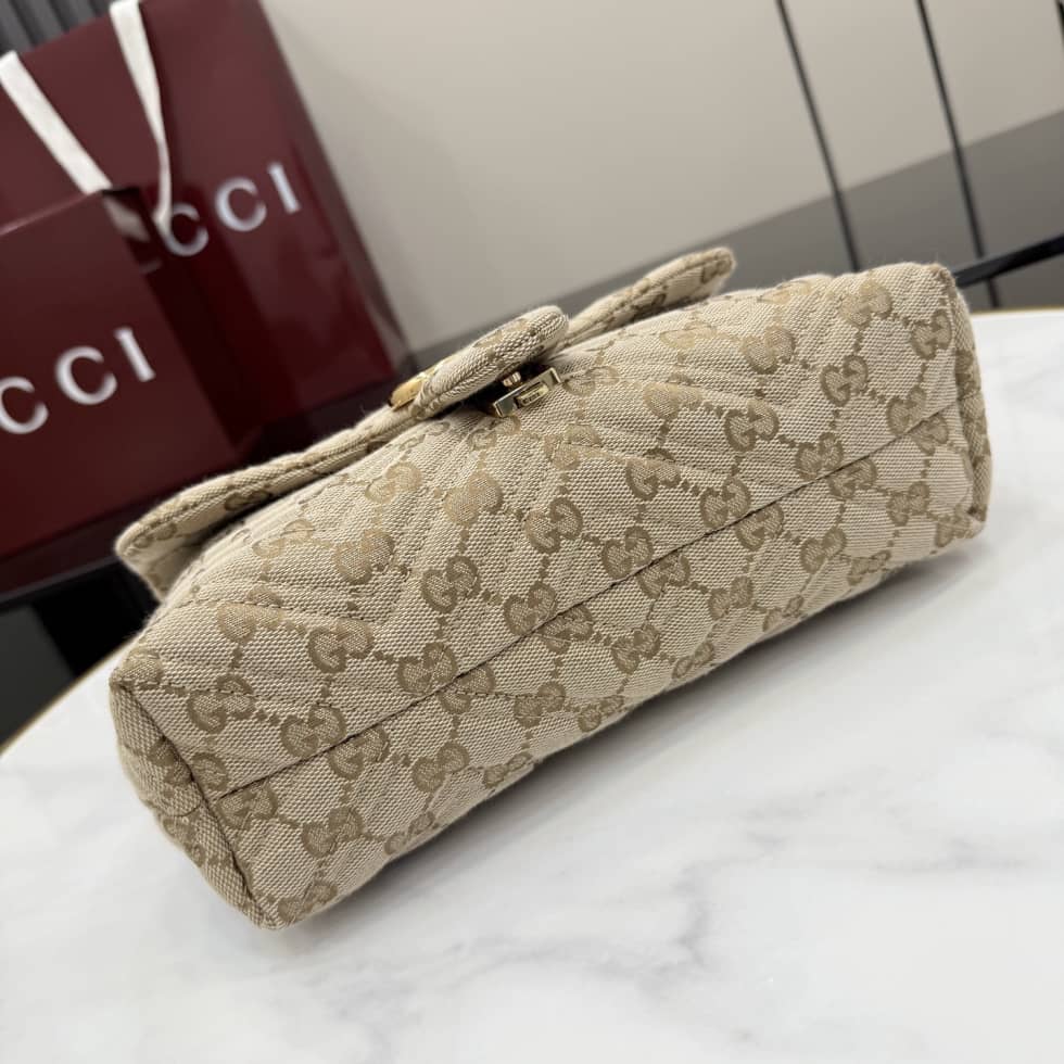 Gucci Marmont GG Canvas Small Sand Brown Bag_3_163506 Gucci Marmont GG Canvas Small Sand Brown Bag