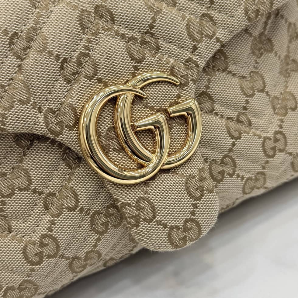 Gucci Marmont GG Canvas Small Sand Brown Bag_4_163506 Gucci Marmont GG Canvas Small Sand Brown Bag