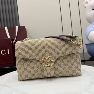 Gucci Marmont GG Canvas Medium Sand Brown Bag