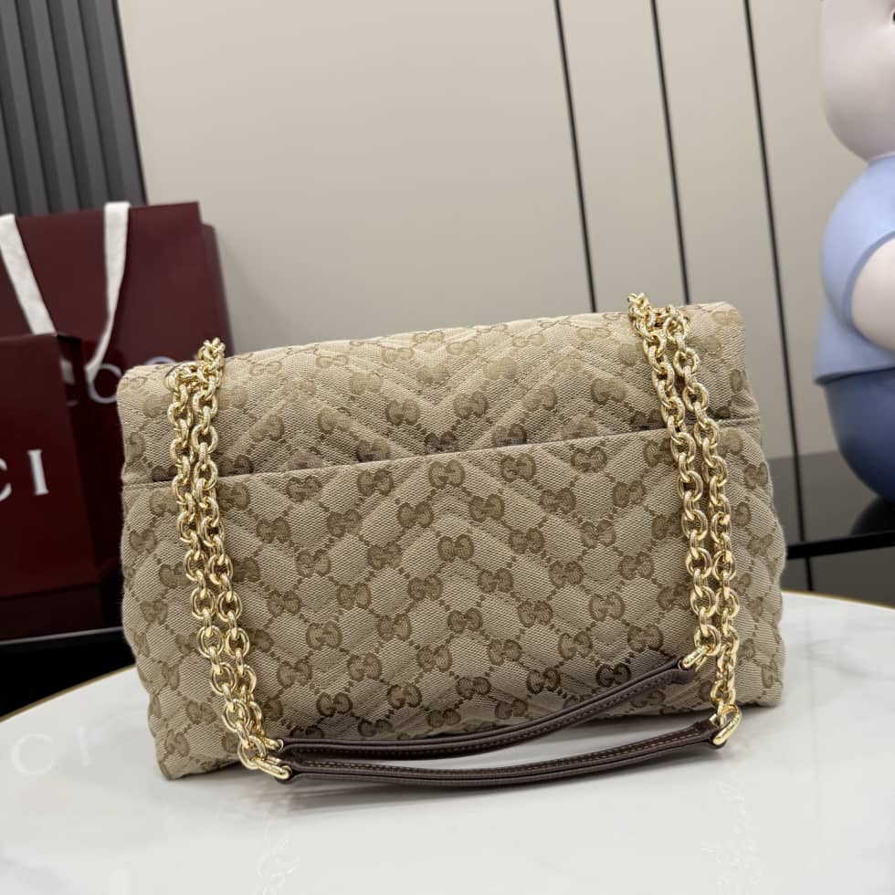 Gucci Marmont GG Canvas Medium Sand Brown Bag_1_163516 Gucci Marmont GG Canvas Medium Sand Brown Bag