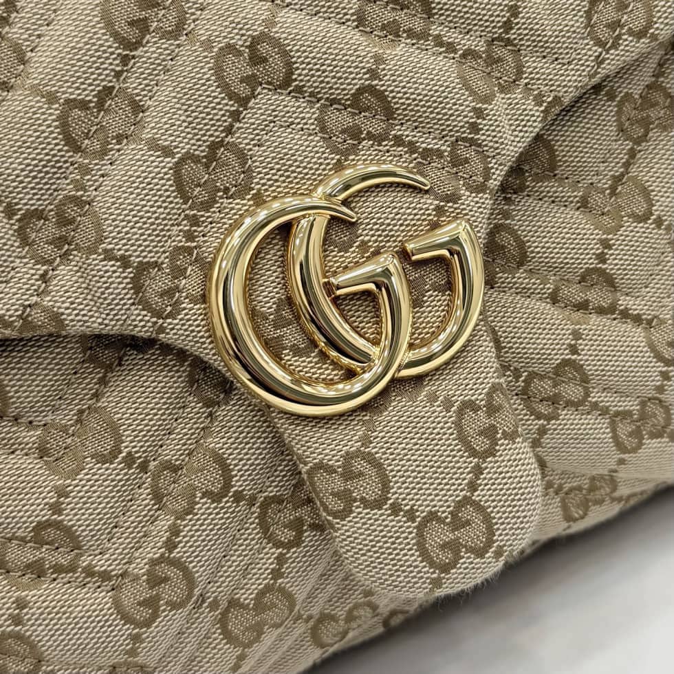 Gucci Marmont GG Canvas Medium Sand Brown Bag_4_163516 Gucci Marmont GG Canvas Medium Sand Brown Bag