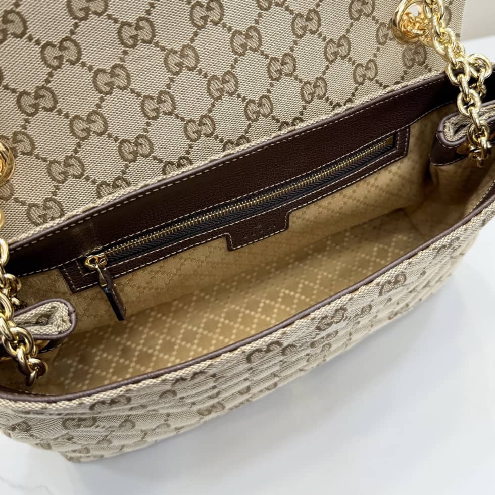 Gucci Marmont GG Canvas Medium Sand Brown Bag_6_163516 Gucci Marmont GG Canvas Medium Sand Brown Bag