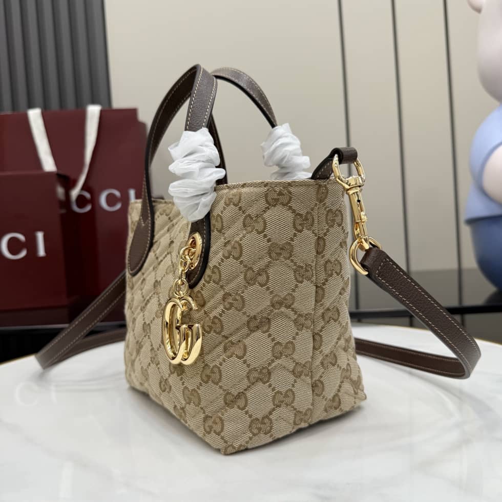 Gucci Marmont GG Canvas Small Sand Brown Tote_2_163526 Gucci Marmont GG Canvas Small Sand Brown Tote
