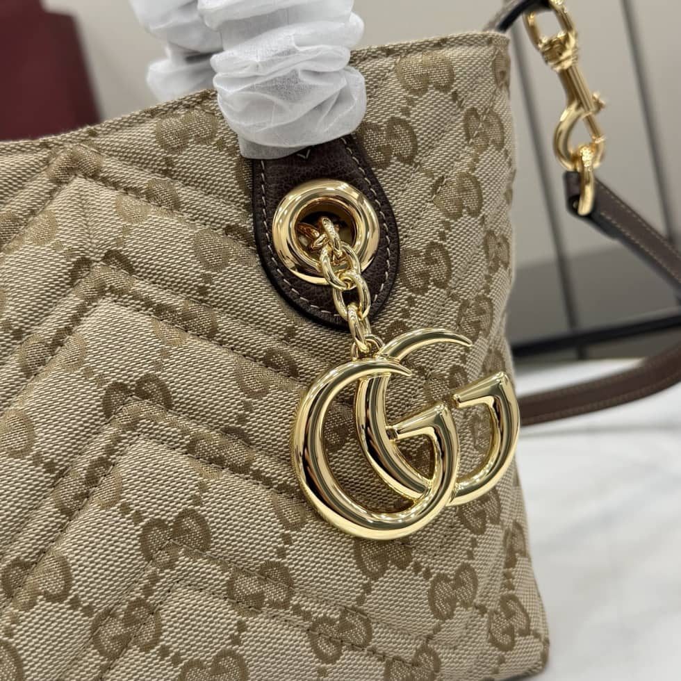 Gucci Marmont GG Canvas Small Sand Brown Tote_4_163526 Gucci Marmont GG Canvas Small Sand Brown Tote