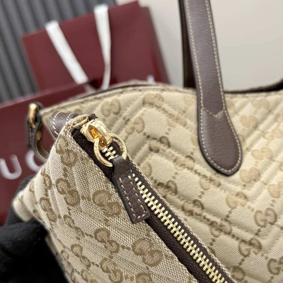 Gucci Marmont GG Canvas Medium Sand Brown Tote_3_163536 Gucci Marmont GG Canvas Medium Sand Brown Tote