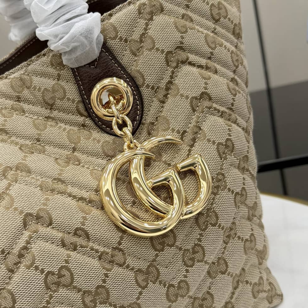Gucci Marmont GG Canvas Medium Sand Brown Tote_4_163536 Gucci Marmont GG Canvas Medium Sand Brown Tote