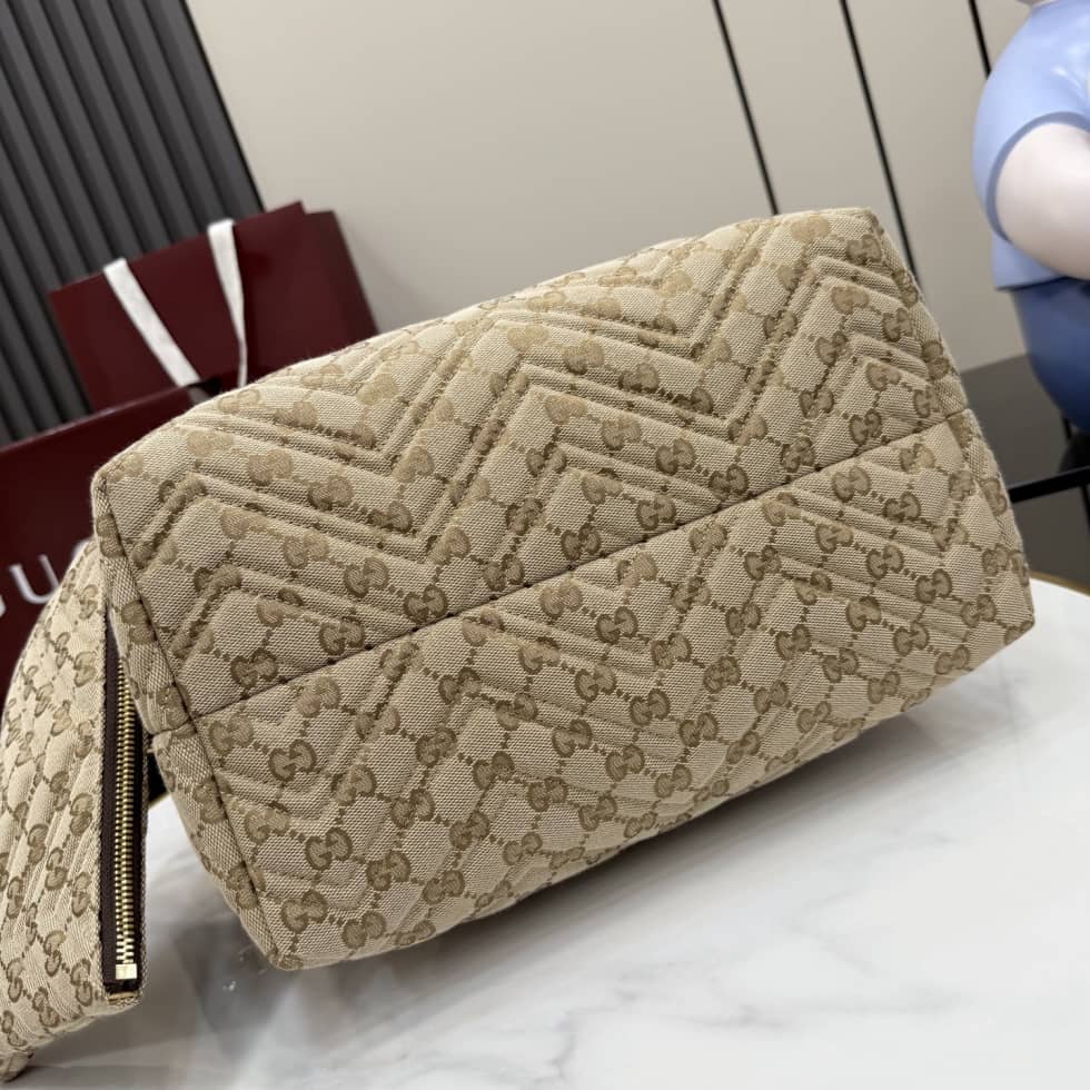 Gucci Marmont GG Canvas Medium Sand Brown Tote_6_163536 Gucci Marmont GG Canvas Medium Sand Brown Tote