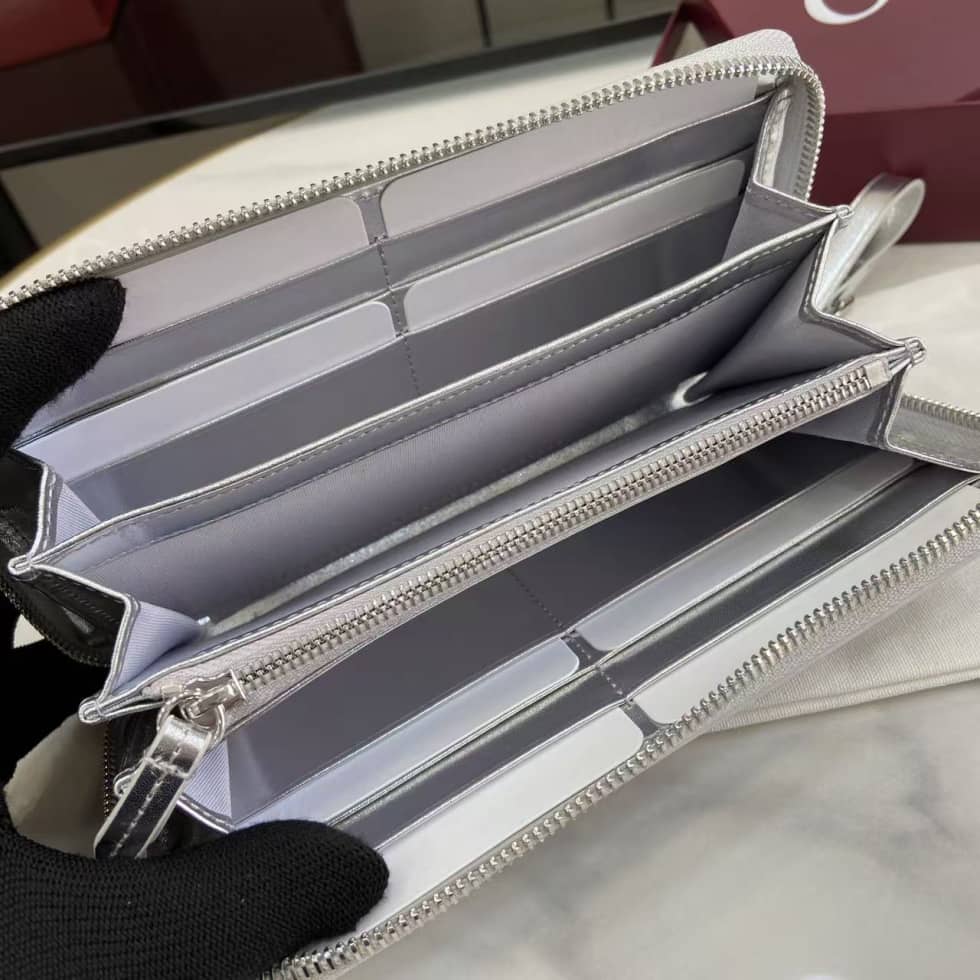 Gucci GG Emblem Beige Silver Zip Around Long Wallet_7_163566 Gucci GG Emblem Beige Silver Zip Around Long Wallet
