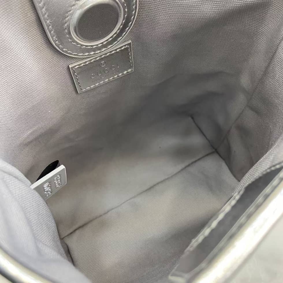 Gucci GG Emblem Nano Beige Silver Bucket Bag_7_163596 Gucci GG Emblem Nano Beige Silver Bucket Bag