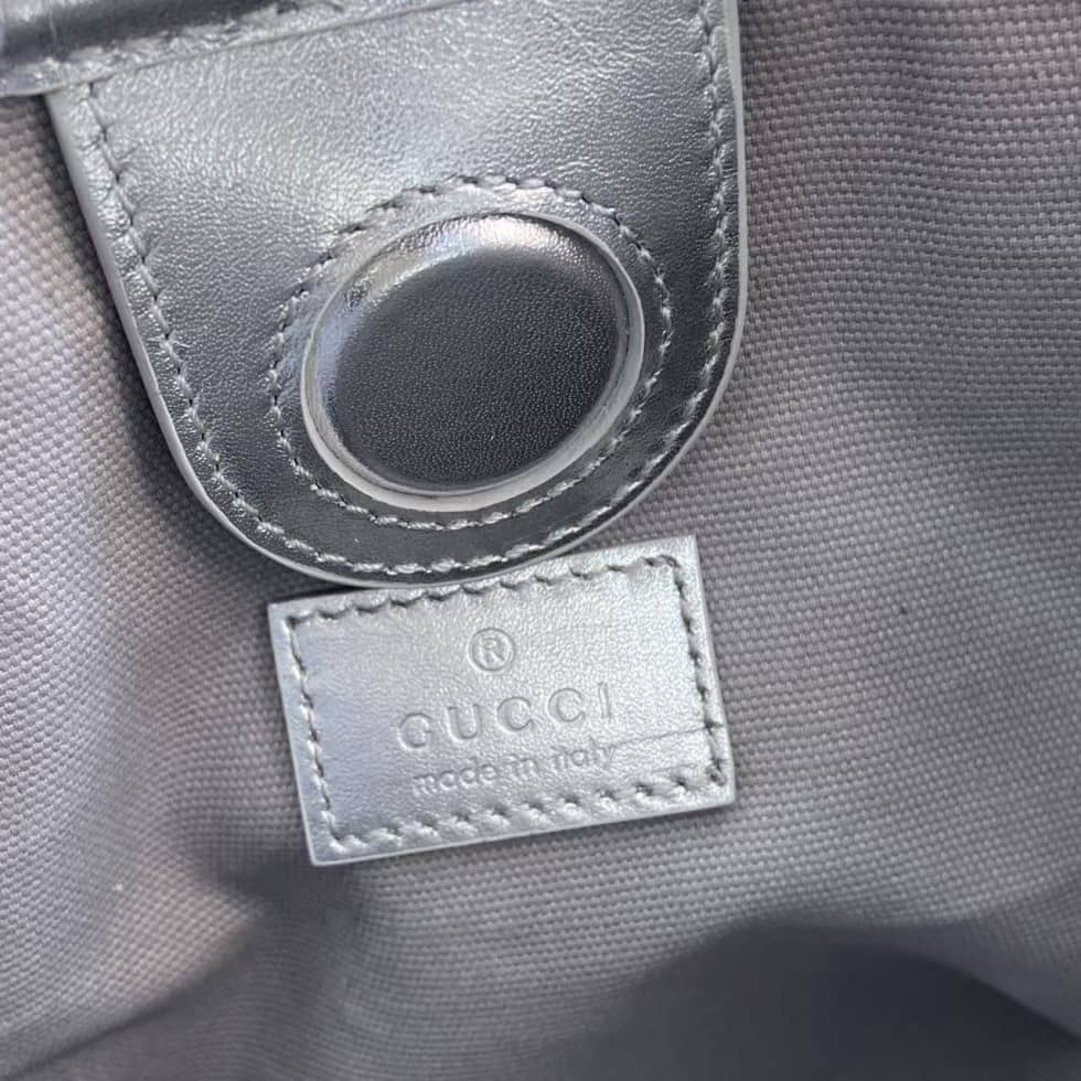 Gucci GG Emblem Nano Beige Silver Bucket Bag_8_163596 Gucci GG Emblem Nano Beige Silver Bucket Bag
