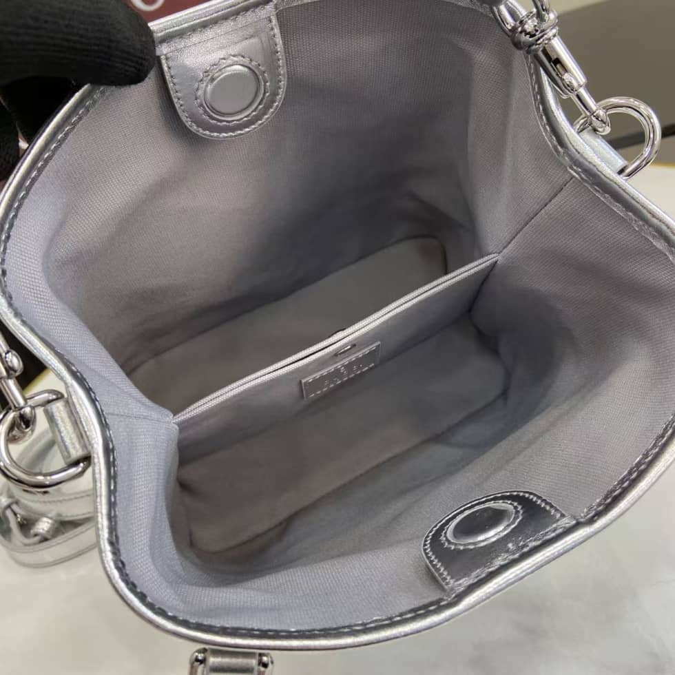 Gucci GG Emblem Small Beige Silver Bucket Bag_7_163606 Gucci GG Emblem Small Beige Silver Bucket Bag