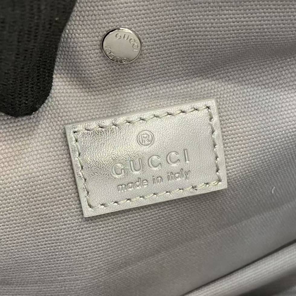 Gucci GG Emblem Small Beige Silver Bucket Bag_8_163606 Gucci GG Emblem Small Beige Silver Bucket Bag