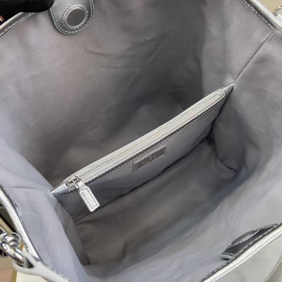 Gucci GG Emblem Medium Beige Silver Bucket Bag_7_163616 Gucci GG Emblem Medium Beige Silver Bucket Bag