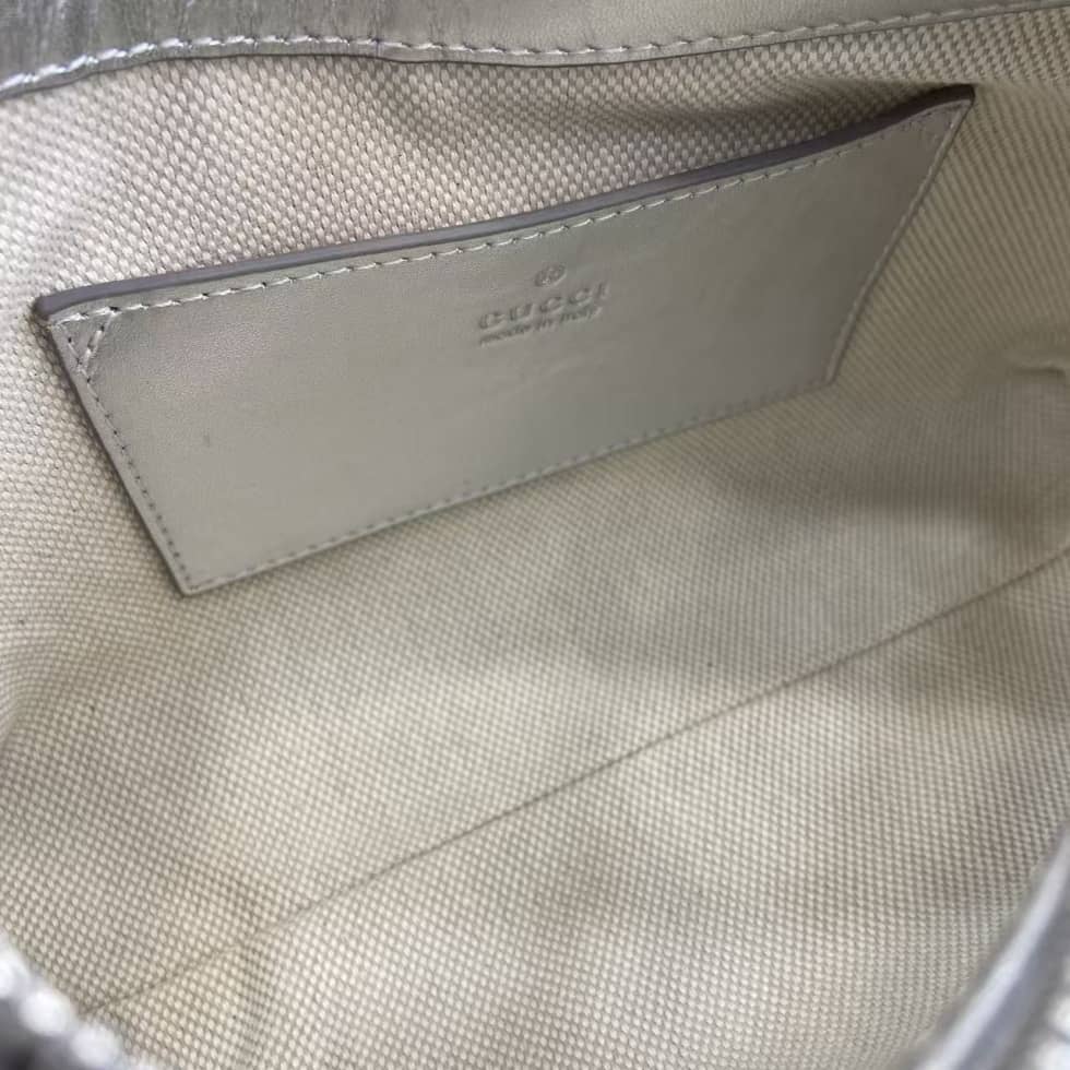 Gucci GG Emblem Small Silver Shoulder Bag 851631_8_163666 Gucci GG Emblem Small Silver Shoulder Bag 851631