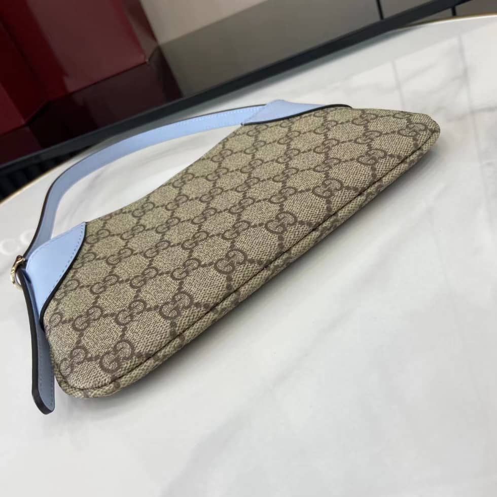 Gucci GG Canvas Super Mini Beige Blue Shoulder Bag_3_163716 Gucci GG Canvas Super Mini Beige Blue Shoulder Bag