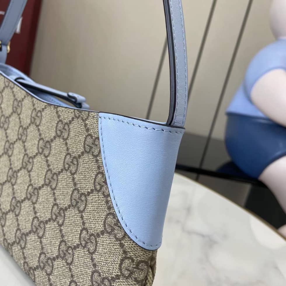 Gucci GG Canvas Super Mini Beige Blue Shoulder Bag_4_163716 Gucci GG Canvas Super Mini Beige Blue Shoulder Bag
