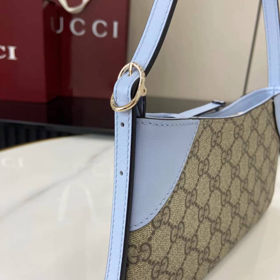 Gucci GG Canvas Super Mini Beige Blue Shoulder Bag_5_163716 Gucci GG Canvas Super Mini Beige Blue Shoulder Bag