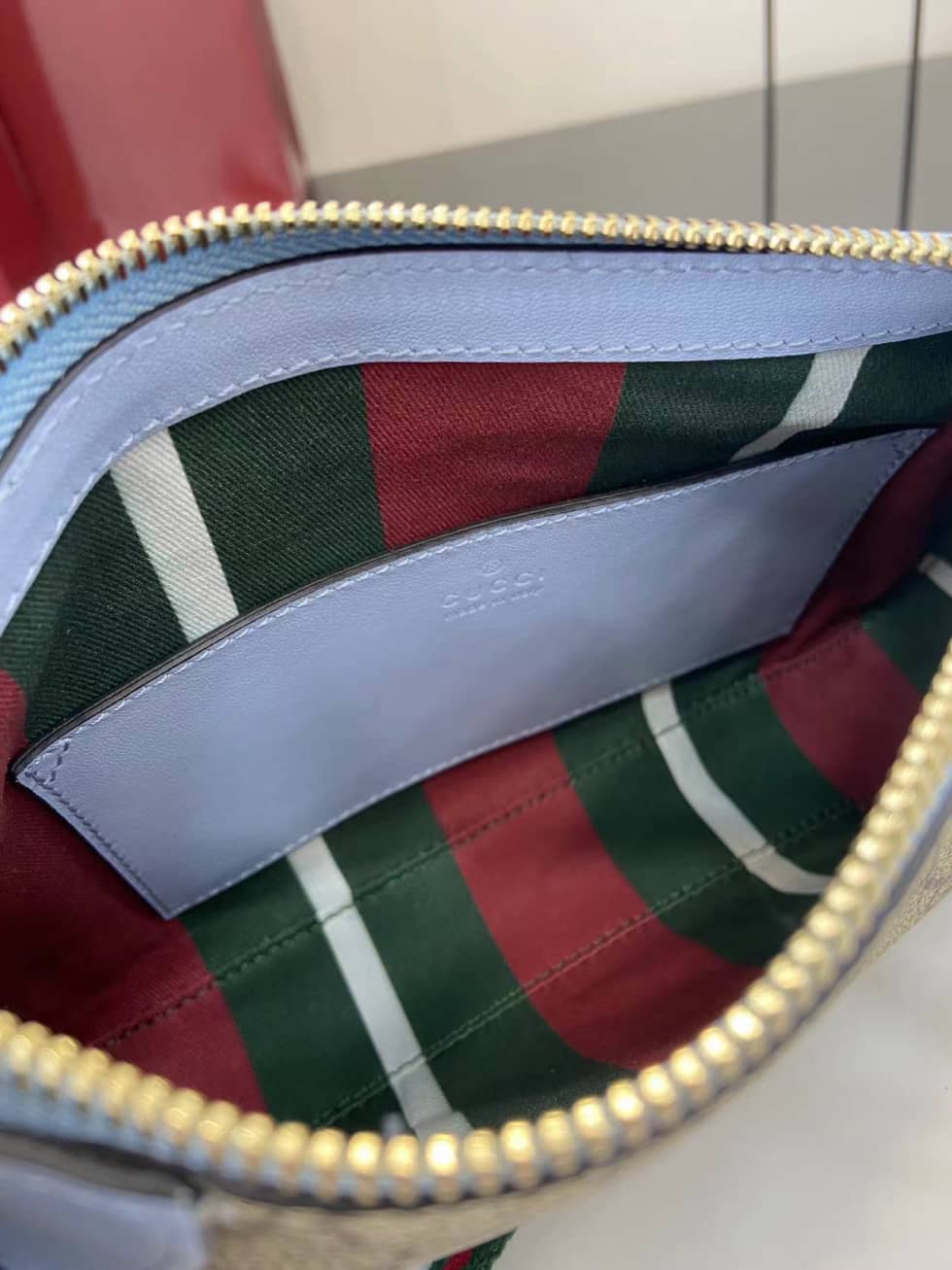 Gucci GG Emblem Small Beige Blue Bag 815218_7_163726 Gucci GG Emblem Small Beige Blue Bag 815218
